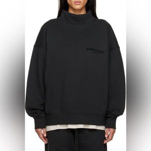 Fear of God Essentials Black Mock Neck Sweatshirt